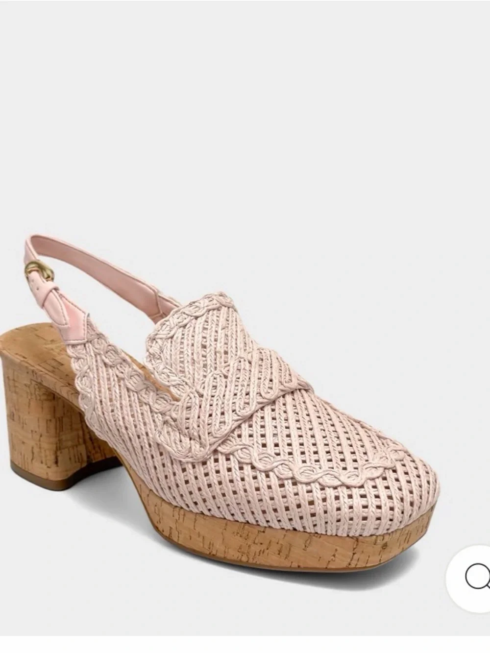 New in Box Aerosoles Santiago beige  Woven Slingback Platform Heel